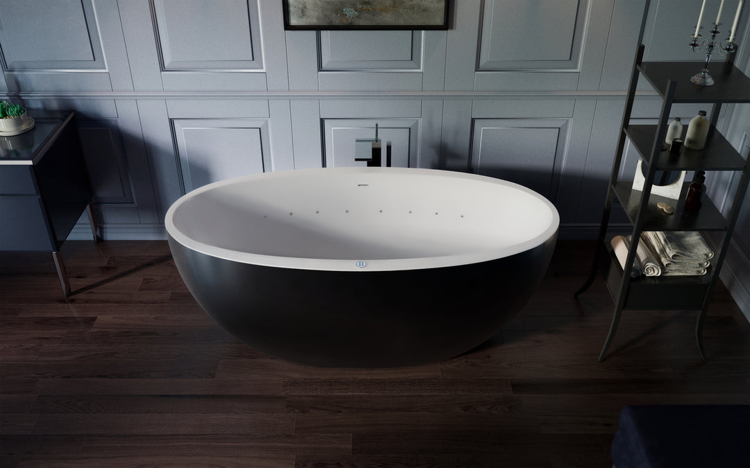 Sensuality-Mini-F-Blck-Wht Relax Stone Bathtub