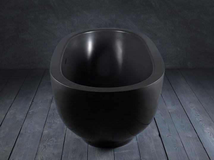 Karolina 2 Black-Matte Stone Bathtub
