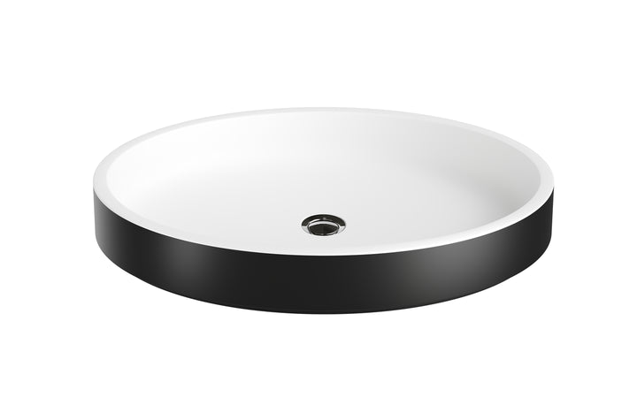 Solace Black-Wht Oval Stone Vessel Sink