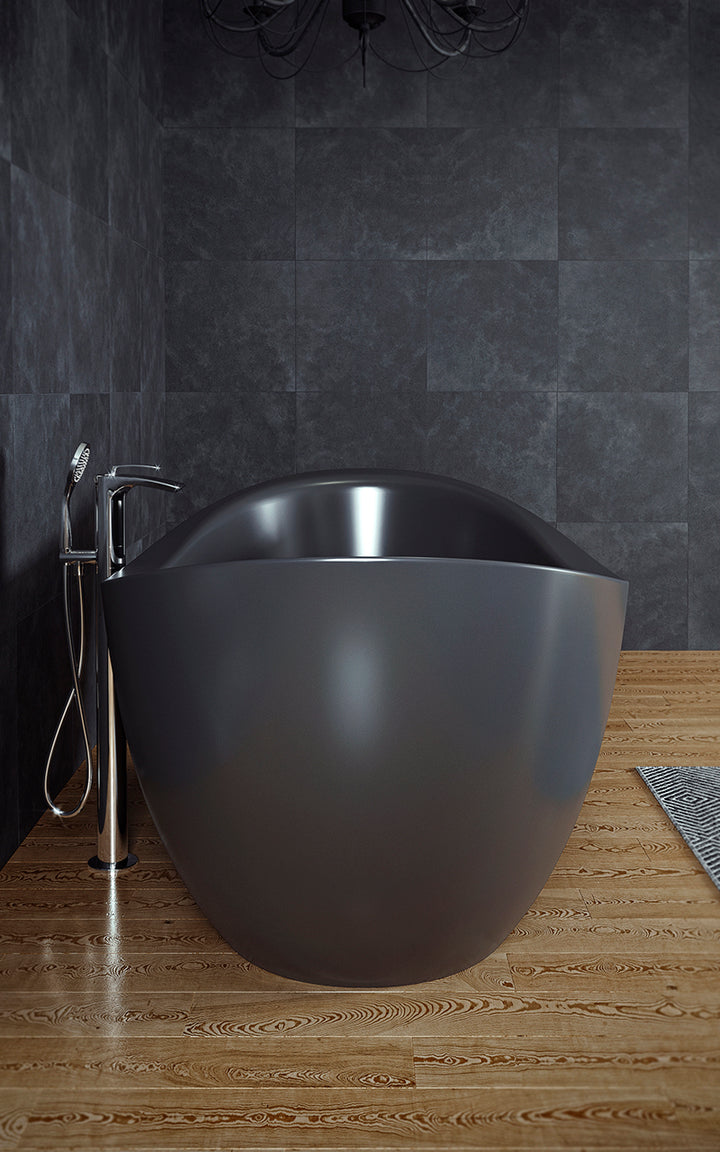 Lillian Black Freestanding AquateX Bathtub
