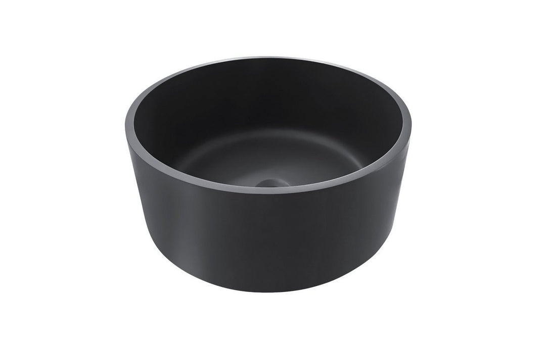Solace-B Black Round Stone Vessel Sink