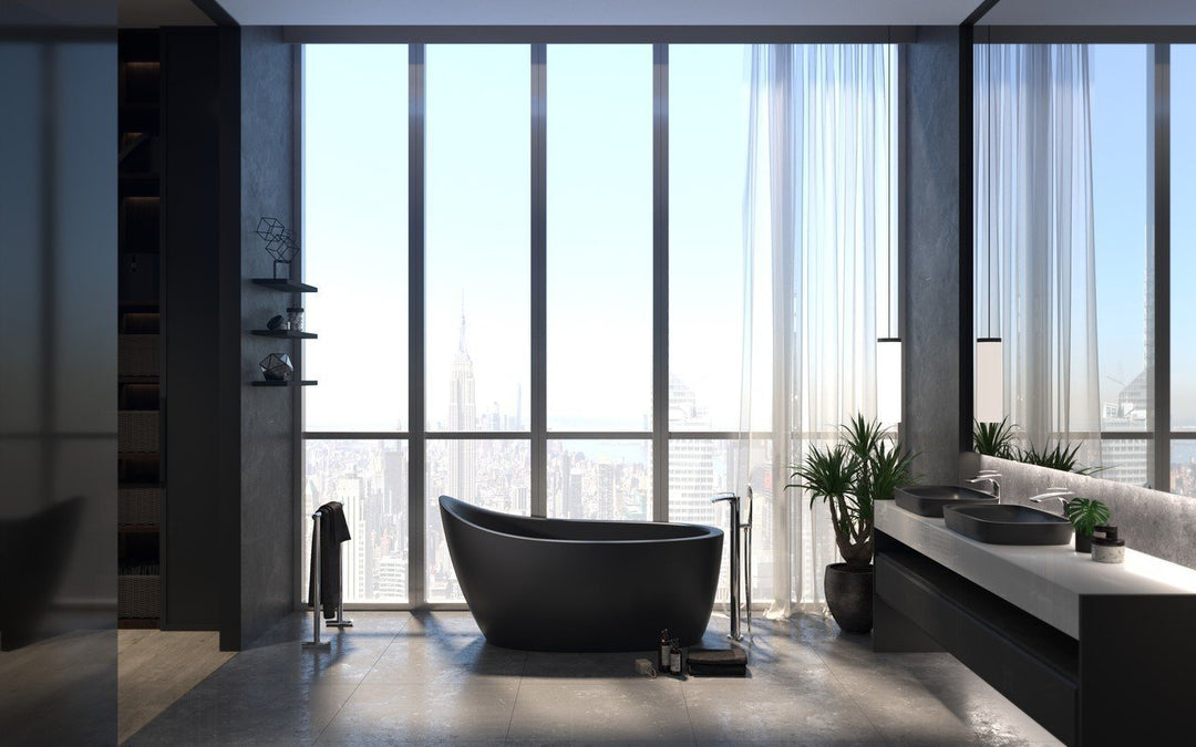 Emmanuelle 2 Black Freestanding AquateX Bathtub