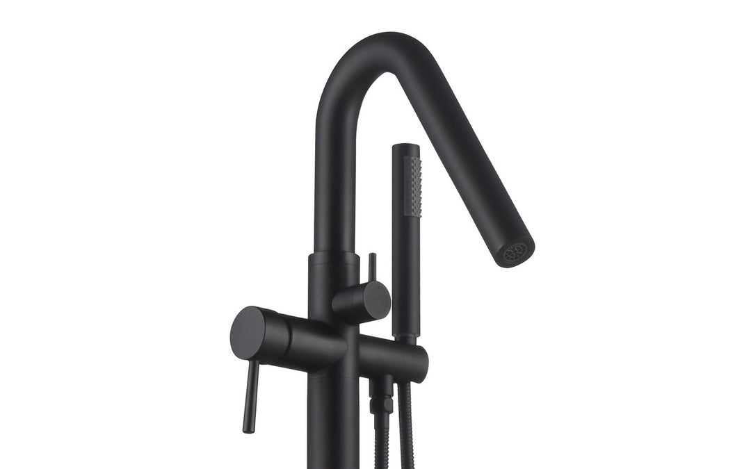 Colonna-120 Floor Mounted Tub Filler – Black