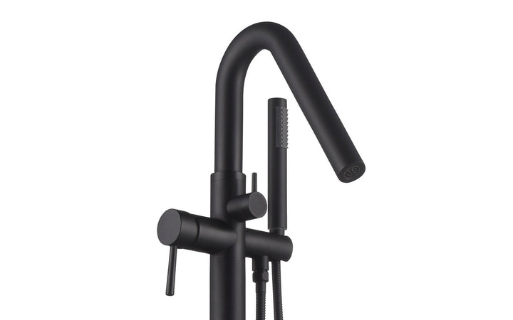 Colonna-120 Floor Mounted Tub Filler – Black