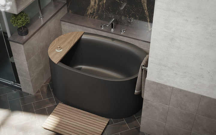 Sophia Black Freestanding Solid Surface Bathtub