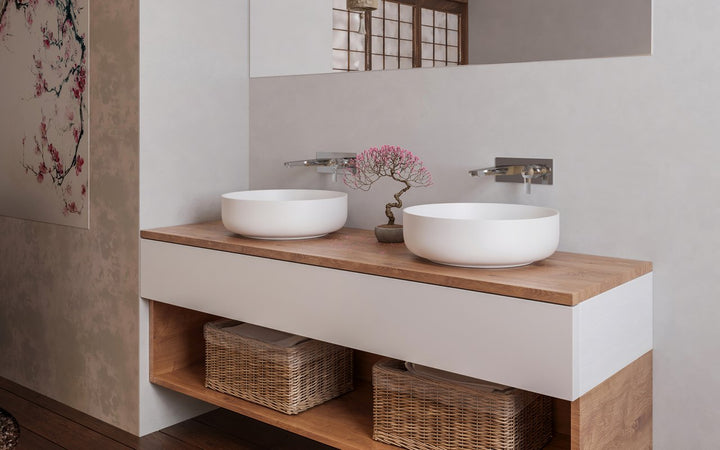Aurora White Round Stone Vessel Sink