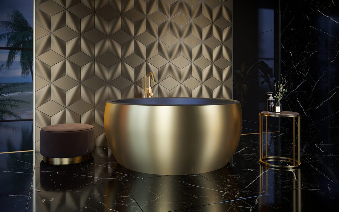 Aura Mini Victorian Gold-Black Stone Bathtub