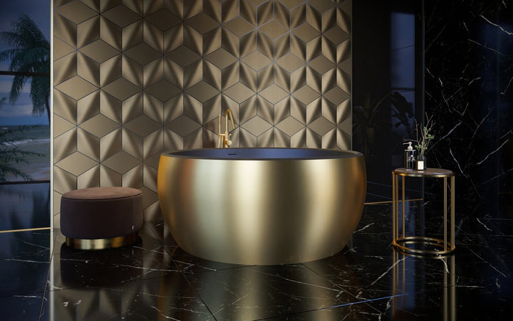 Aura Mini Victorian Gold-Black Stone Bathtub