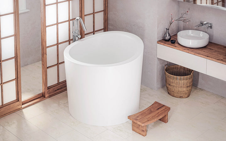True Ofuro Mini-Wht Solid Surface Bathtub