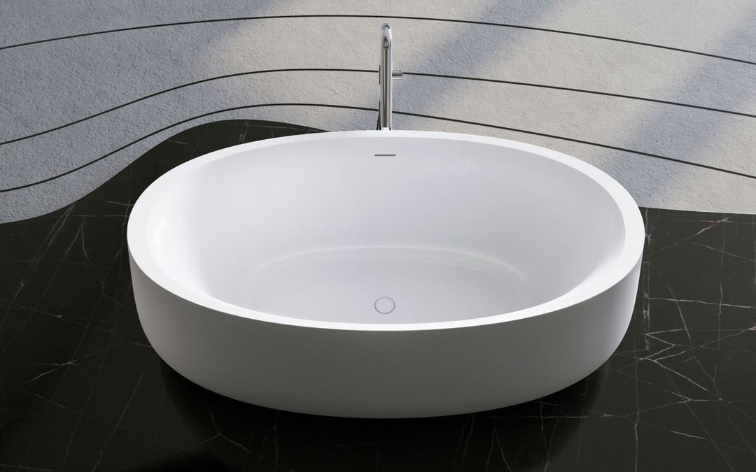 Leah Wht Freestanding Solid Surface Bathtub