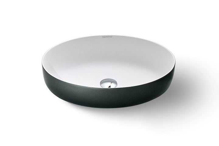 Aurora Gunmetal-White Oval Stone Vessel Sink