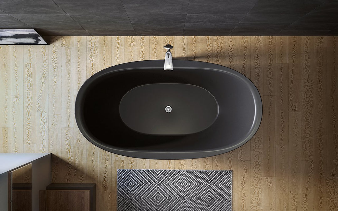 Lillian Black Freestanding AquateX Bathtub