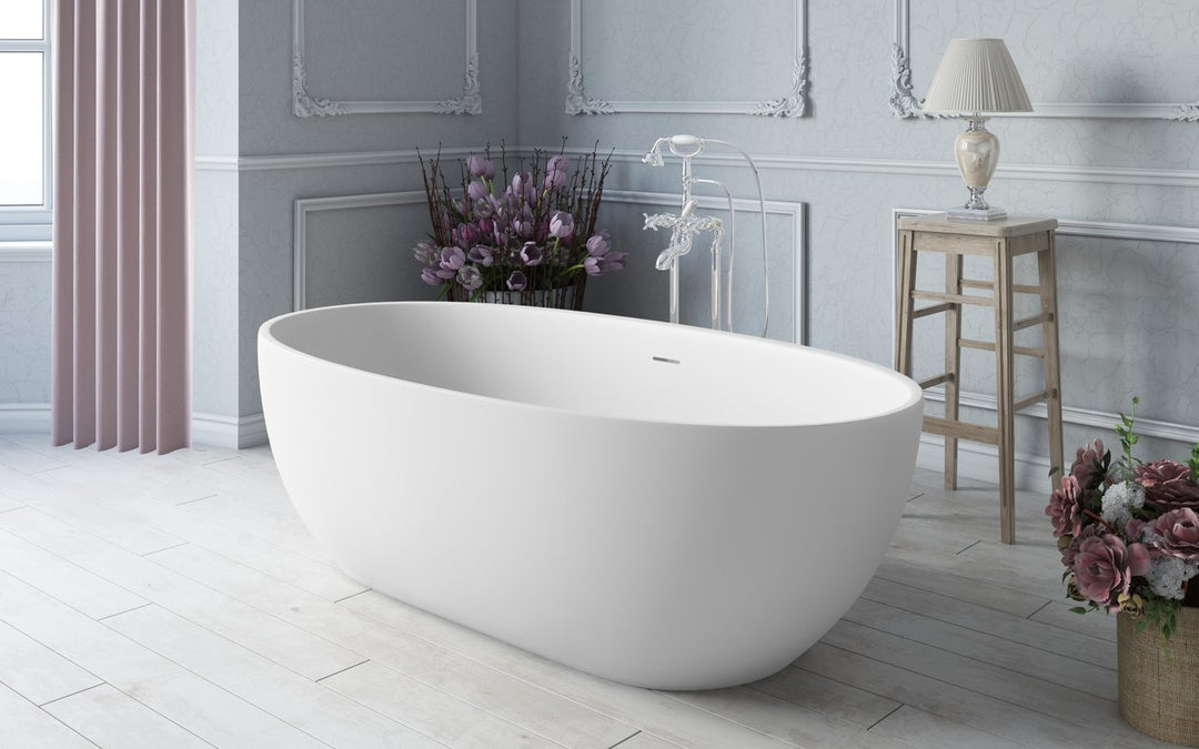 Aquatica Corelia-White Freestanding Solid Surface Bathtub
