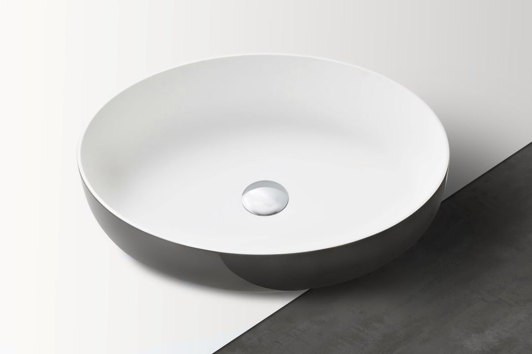 Aurora Gunmetal-Wht Supergloss Oval St Vessel Sink