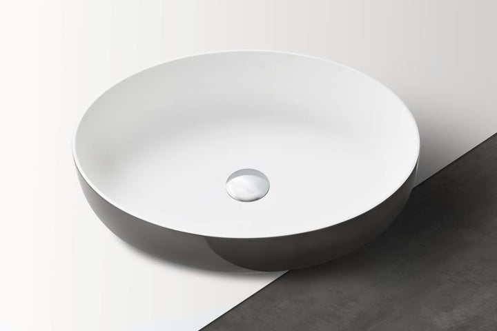Aurora Gunmetal-Wht Supergloss Oval St Vessel Sink