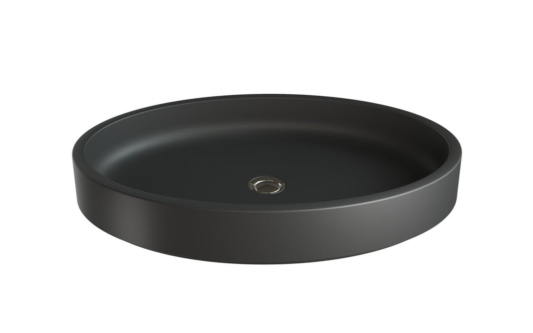 Solace Black Oval Stone Vessel Sink
