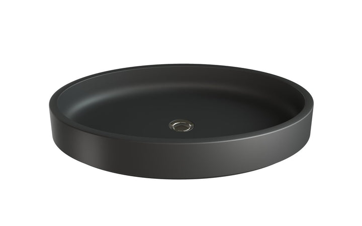 Solace Black Oval Stone Vessel Sink