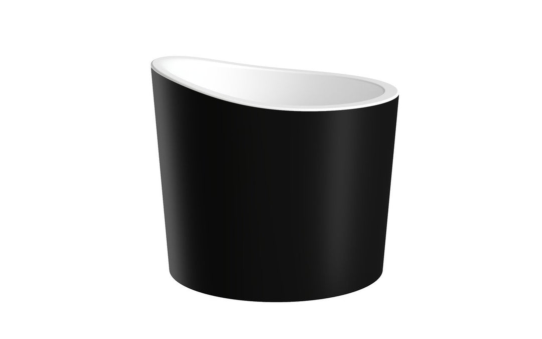 True Ofuro Mini Blck-Wht Solid Surface Bathtub