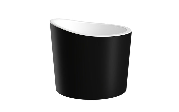 True Ofuro Mini Blck-Wht Solid Surface Bathtub
