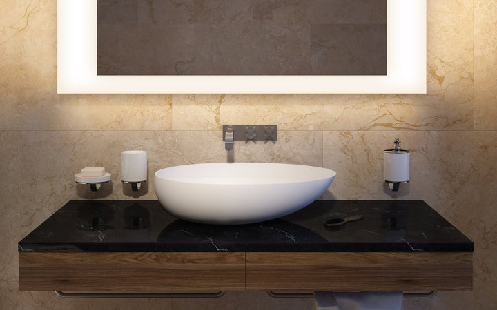 Spoon 2 White Stone Vessel Sink