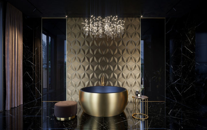 Aura Mini Victorian Gold-Black Stone Bathtub