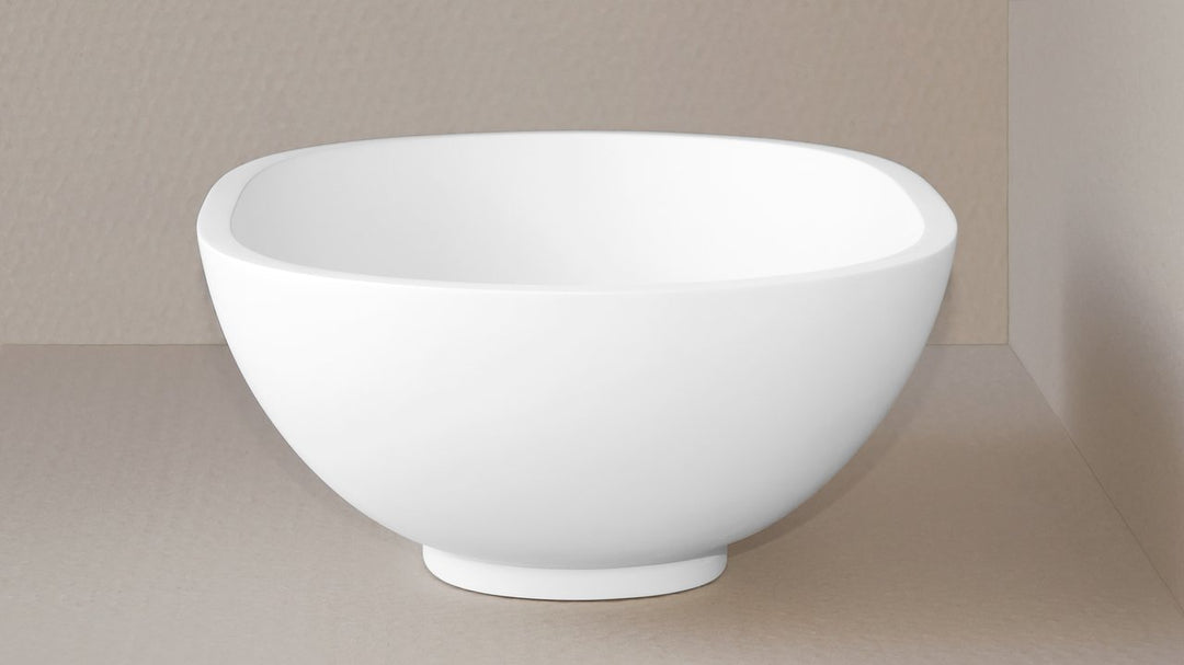 Karolina 2 White Oval Stone Vessel Sink