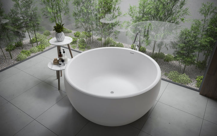 Aura Mini White Stone Bathtub