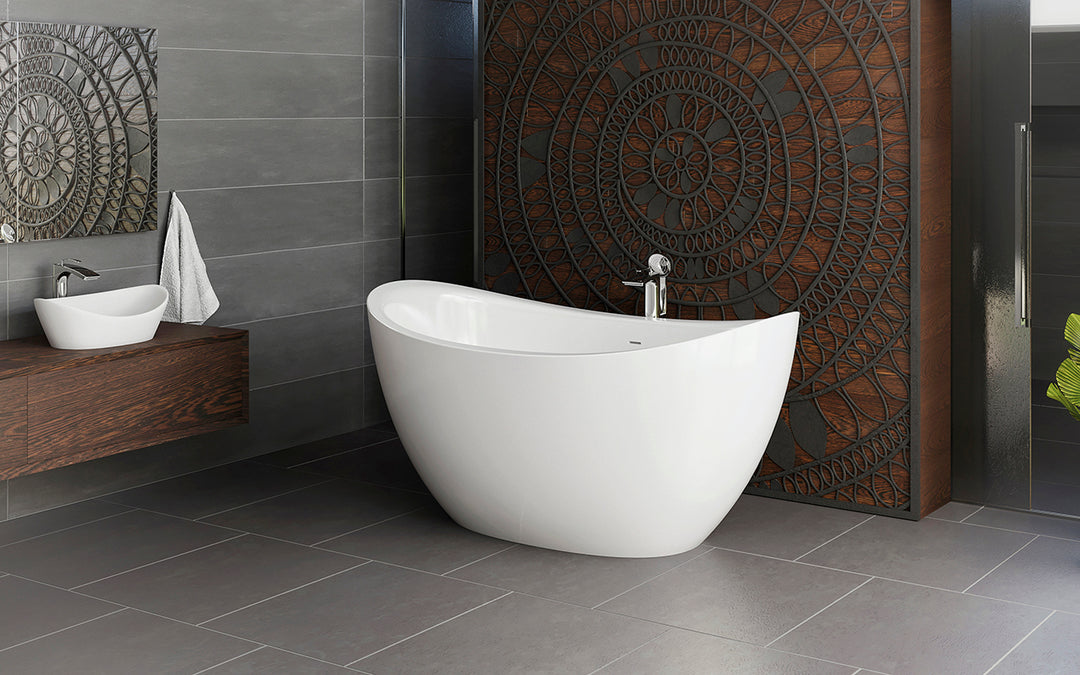 Lillian Mini-Wht Freestanding DurateX Bathtub Gloss