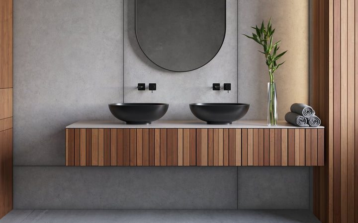 Karolina Black Oval Stone Vessel Sink