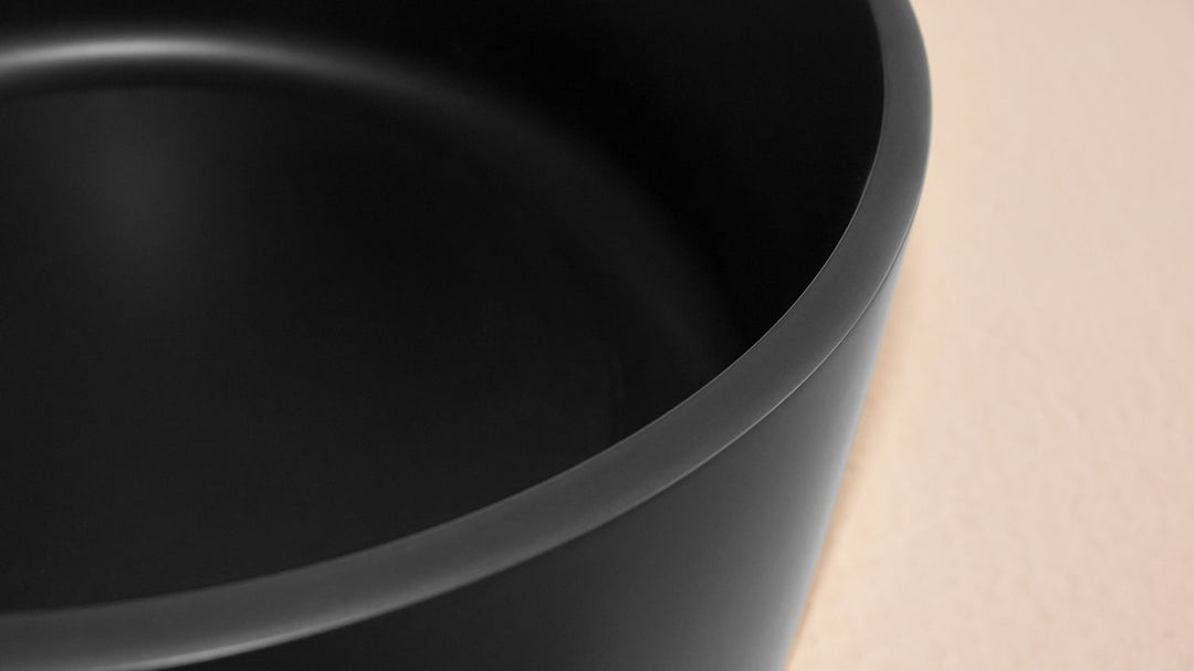 Solace-A Plus Black Round Stone Vessel Sink