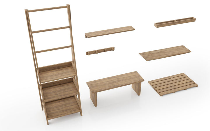 Universal Waterproof Bathroom Bench - Teak
