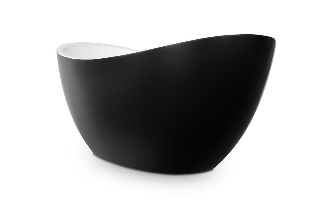 Lillian Blck-Wht Freestanding Stone Bathtub