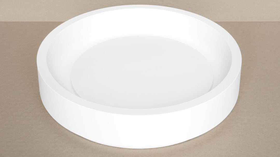 Solace-A Plus White Round Stone Vessel Sink