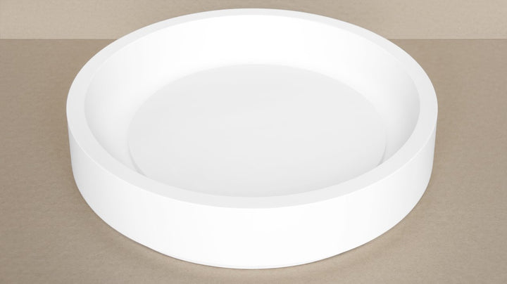Solace-A Plus White Round Stone Vessel Sink