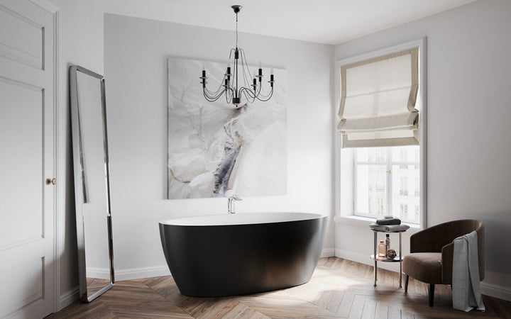 Sensuality Blck-Wht Stone Bathtub