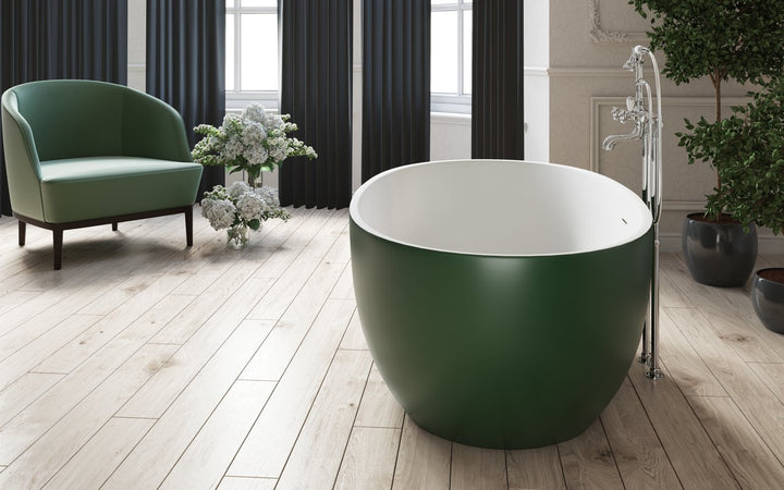 Aquatica Corelia Moss Green-White Stone Bathtub