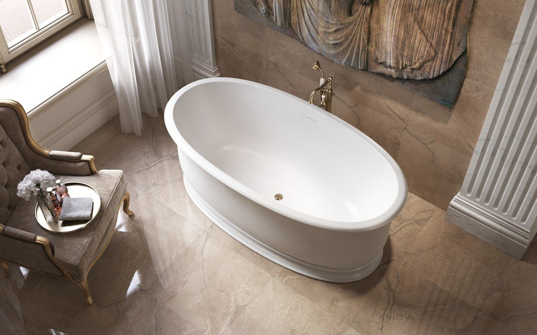 Aquatica Aphrodite-White Freestanding Solid Surface Bathtub