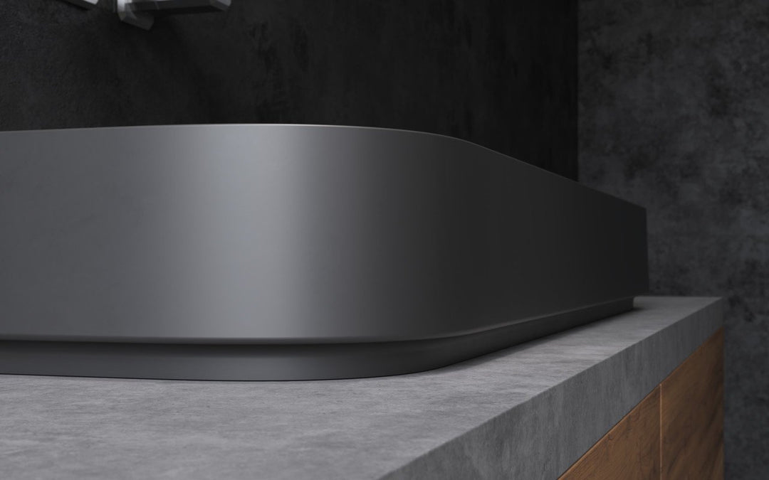 Solace-B Black Rectangular Stone Vessel Sink