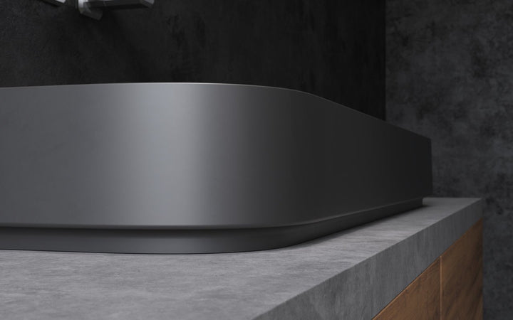 Solace-B Black Rectangular Stone Vessel Sink