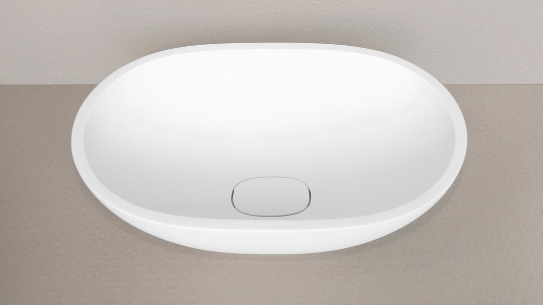 Karolina 2 White Oval Stone Vessel Sink