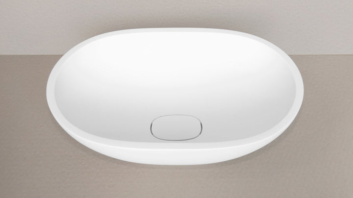 Karolina 2 White Oval Stone Vessel Sink