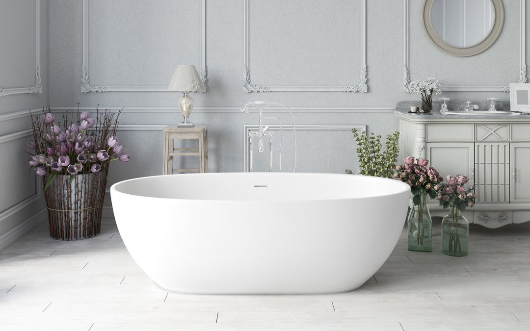 Aquatica Corelia-White Freestanding Solid Surface Bathtub