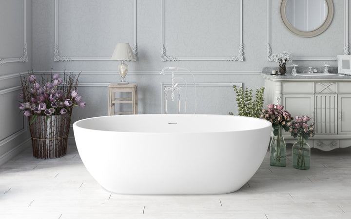 Aquatica Corelia-White Freestanding Solid Surface Bathtub