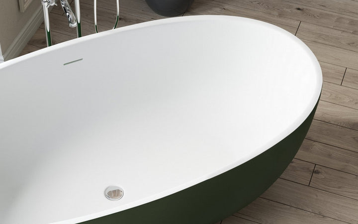 Aquatica Corelia Moss Green-White Stone Bathtub