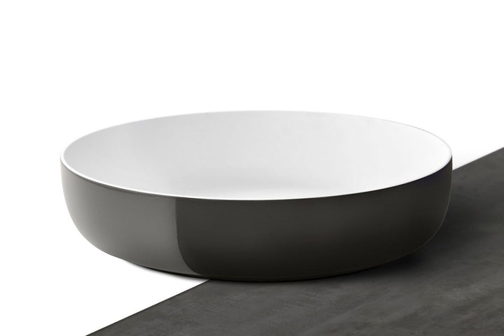 Aurora Gunmetal-Wht Supergloss Oval St Vessel Sink