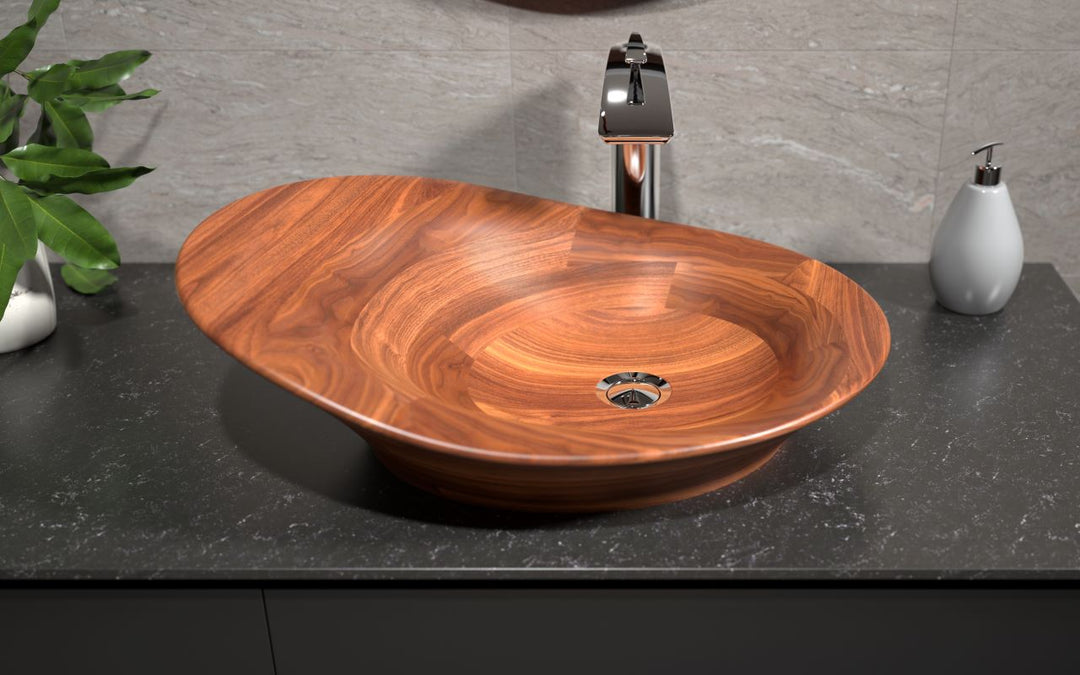 Nanomorph American Walnut Vessel Sink
