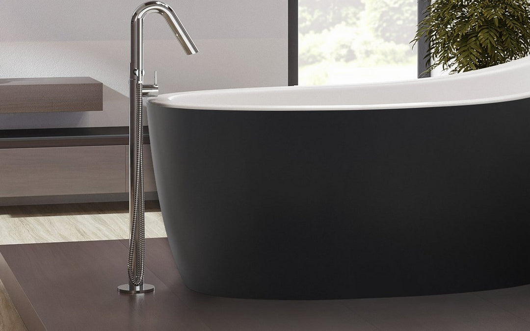 Emmanuelle 2 Blck-Wht Freestanding AquateX Bathtub