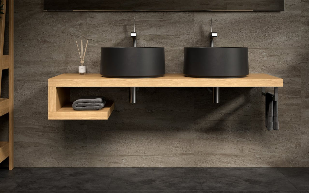 Solace-B Black Round Stone Vessel Sink