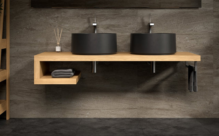 Solace-B Black Round Stone Vessel Sink