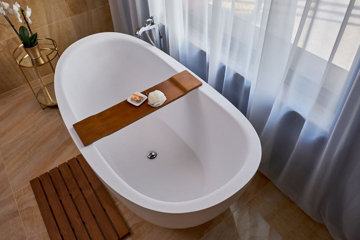 Tidal Waterproof Iroko Wood Bathtub Tray